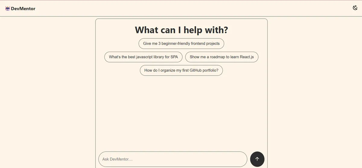 DevMentor screenshot